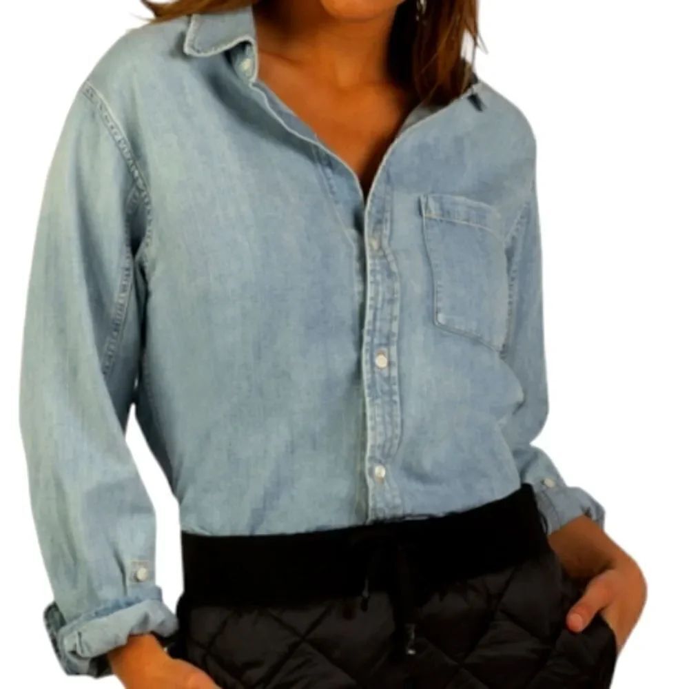 NWT DYLAN DENIM POCKET BOYFRIEND SHIRT SZ.S
